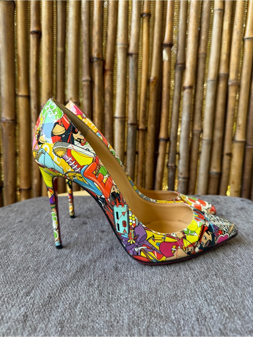 CHRISTIAN LOUBOUTIN Multicolor Patent Leather Pigalle Follies Patent Pumps - Picture 5 of 12